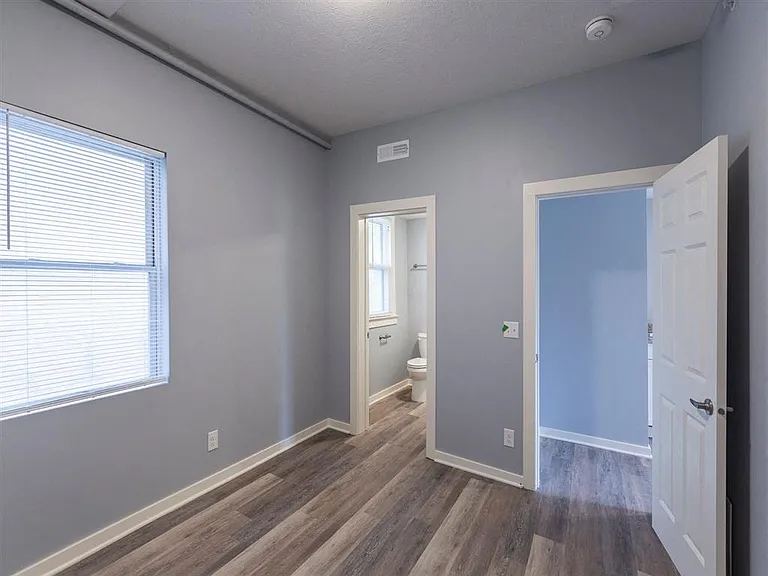 Room with grey walls.