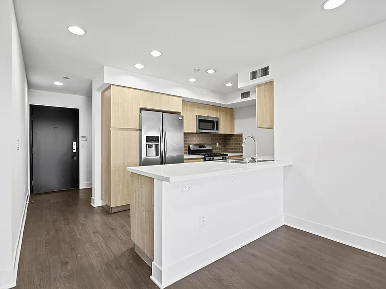 Living room into kitchen