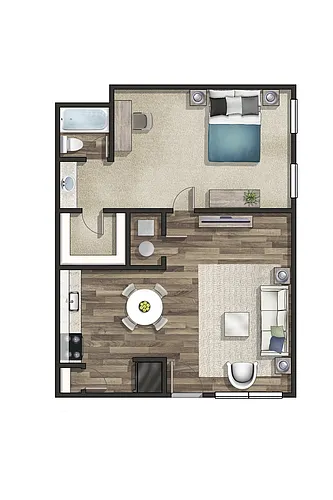 Floor plan 1 BEDROOM 1 BATHROOM