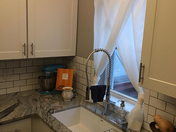 Unique granite with large sink .