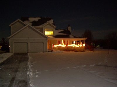 Front view, winter evening