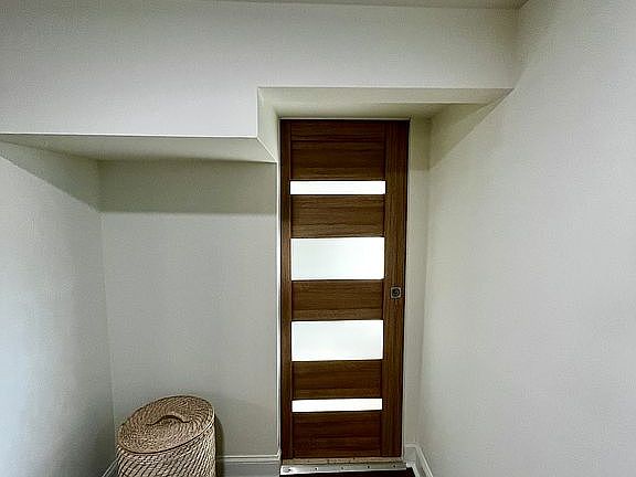 Pocket door to bathroom