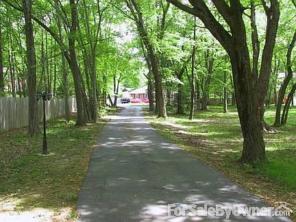 Driveway with Street Lamps
