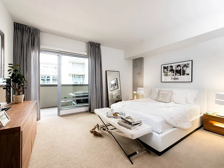 Bedroom at 1600 Vine in Hollywood, CA.