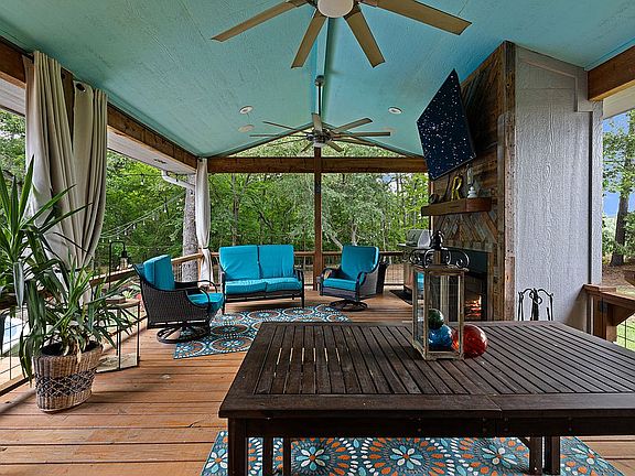Covered Deck With Fireplace