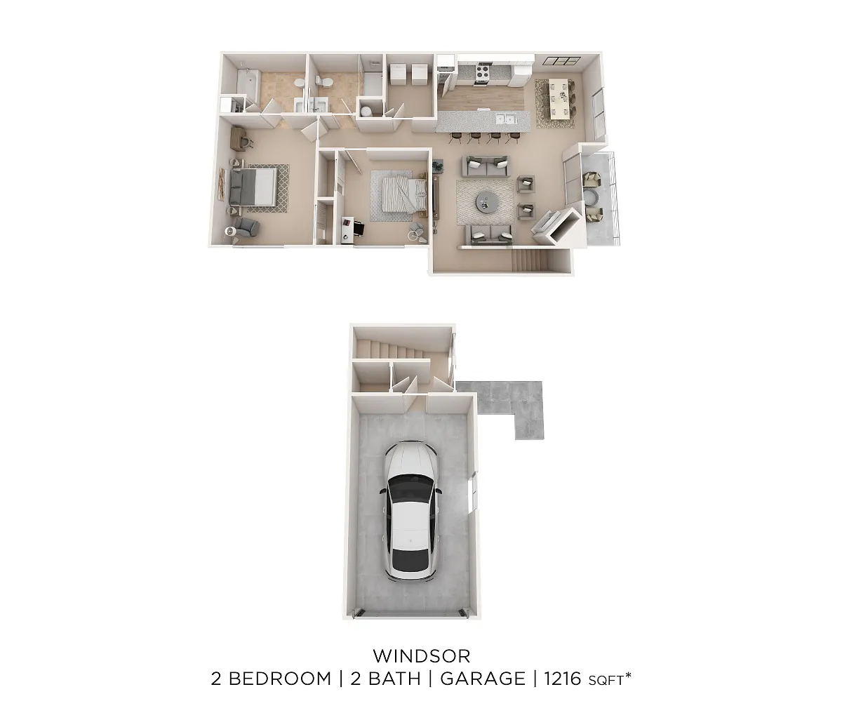 Floor plan Windsor w/ Garage - Upper Level