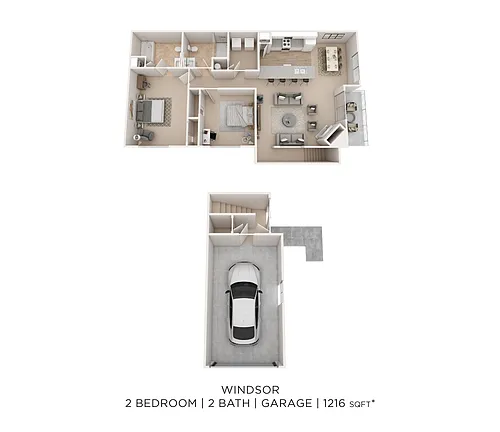 Floor plan Windsor w/ Garage - Upper Level