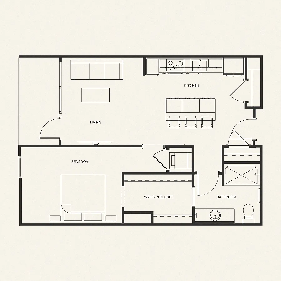 Floor plan A5 - One Bedroom