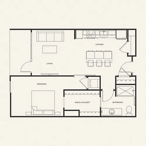Floor plan A5 - One Bedroom
