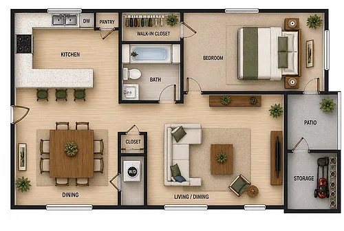 Floor plan 1BR