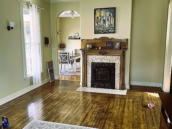 Living room with fireplace