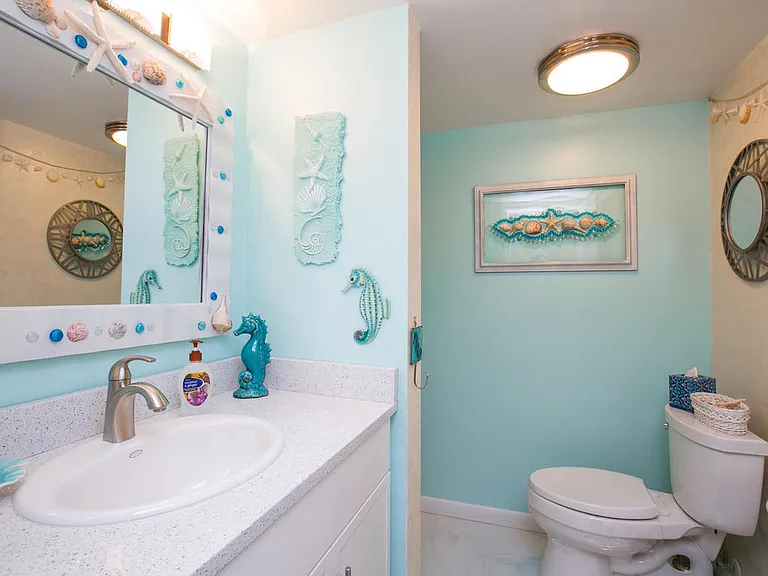Beautiful guest room with shower.