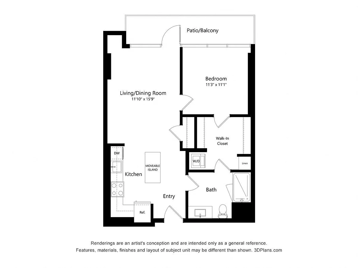 Floor plan A01 - 1 Bedroom