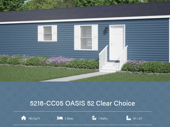 Clayton Oasis 52 (16x52) Plan, Timber Point Mobile Home Community