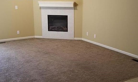 Living room with electric fireplace