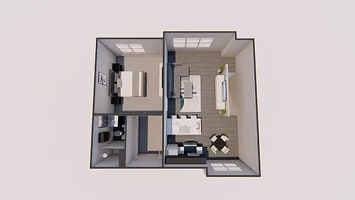 Floor plan 2 Bed 2 Bath Tri-Loft
