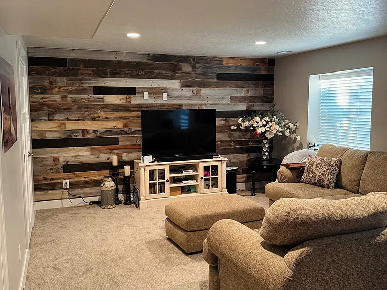 Secondary Living Room (w/ wood accent wall)