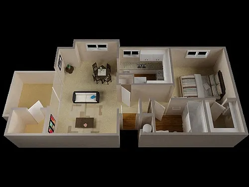 Floor plan 1 Bedroom A