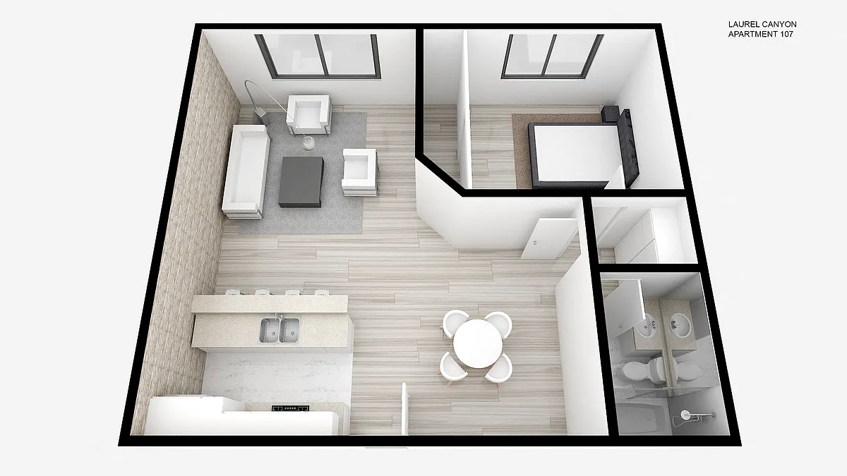 Floor plan One Bed ~ One Bath