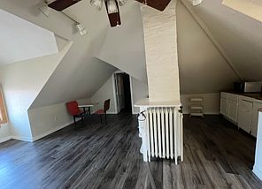 Kitchen and living room from bedroom