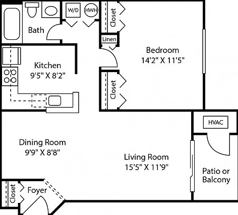 One Bedroom One Bath (709 SF) One Bedroom One Bath (709 SF)