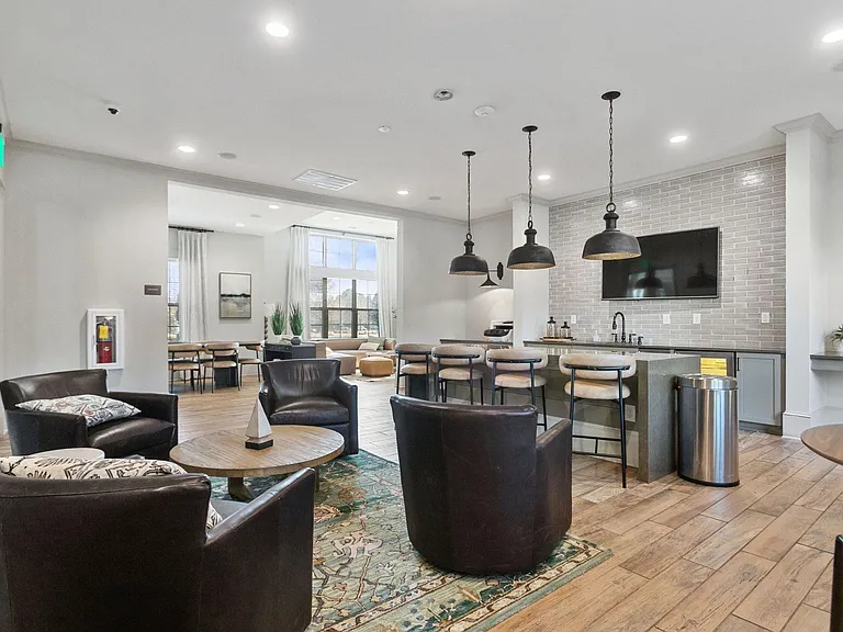A clubhouse kitchenette perfect for coffee work time or casual meetups