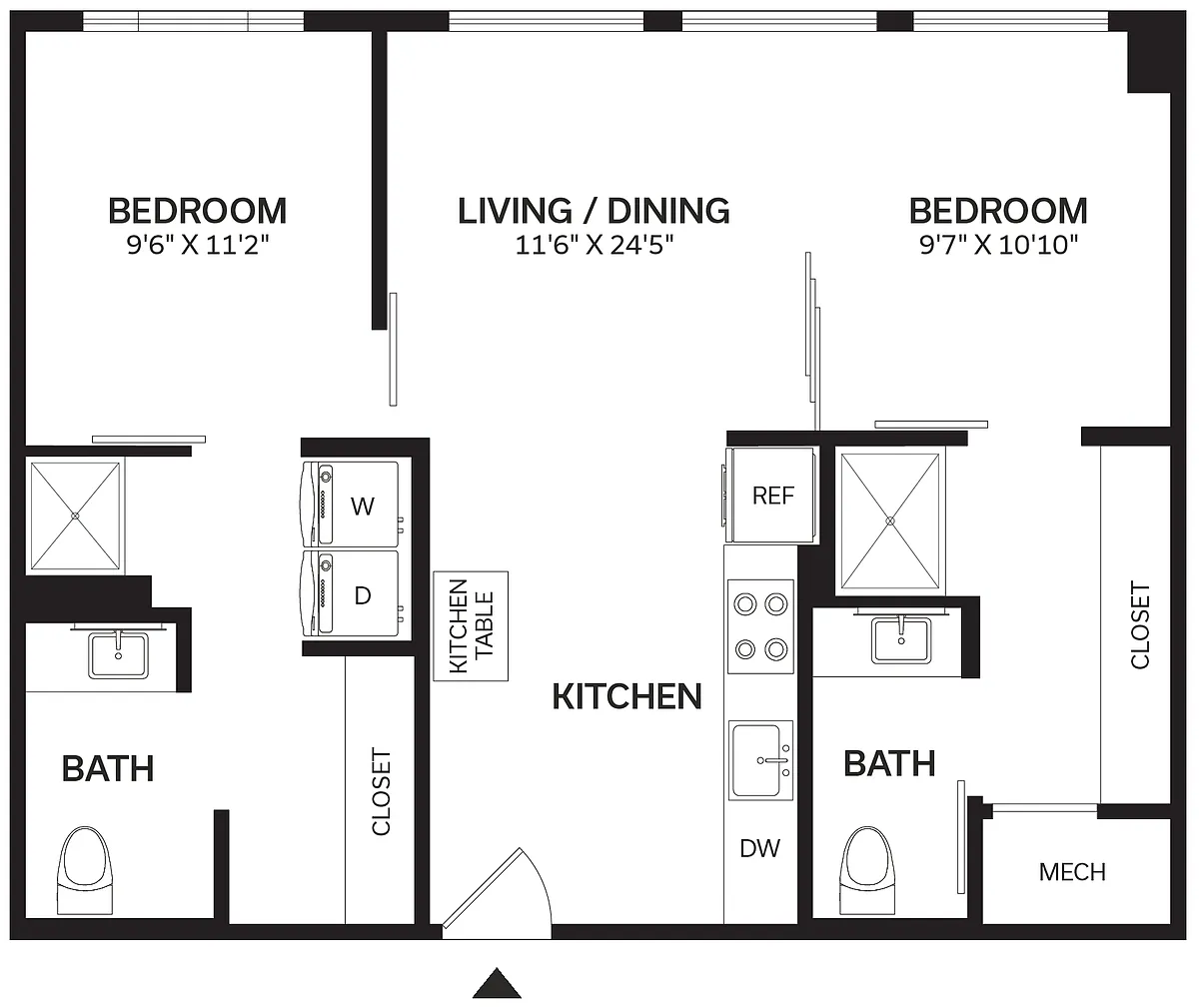 Floor plan 2 Bed/2 Bath-B3