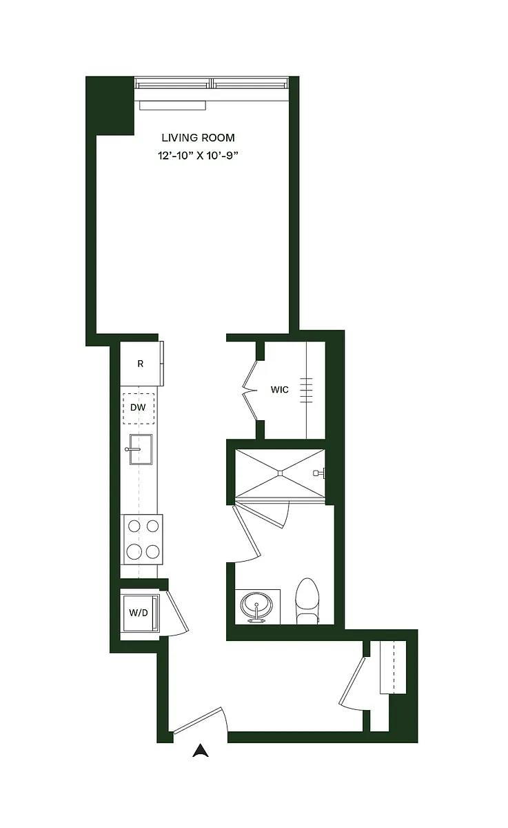 Floor plan Residence 03 - South: Studio 1BA