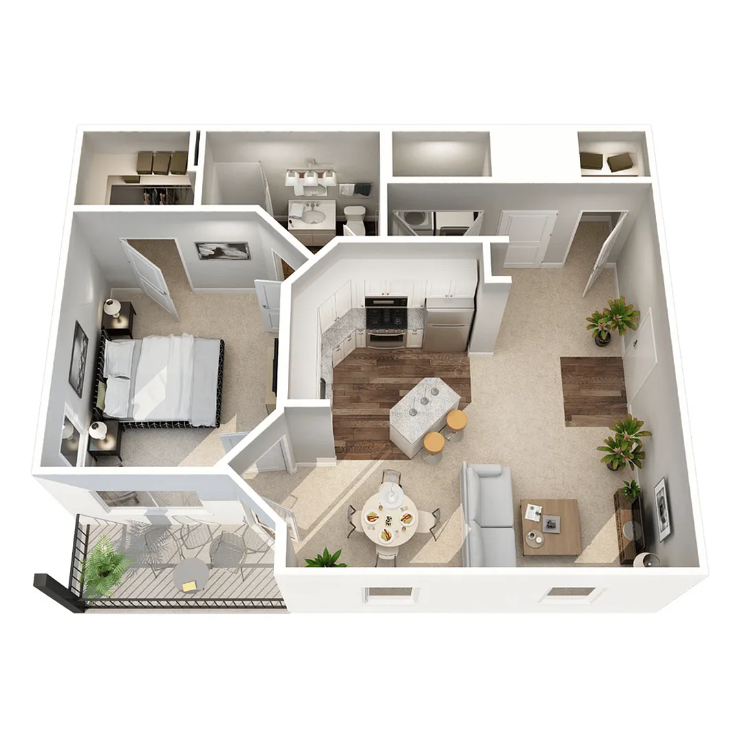 Floor plan 1x1 Phase 1 778 sq ft