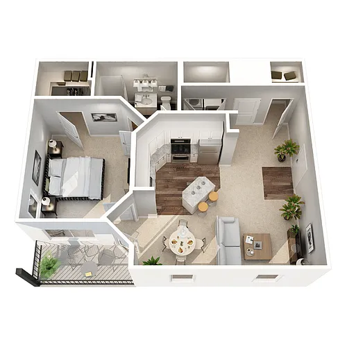 Floor plan 1x1 Phase 1 778 sq ft