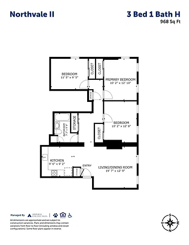 Floor plan 3 Bed 1 Bath H