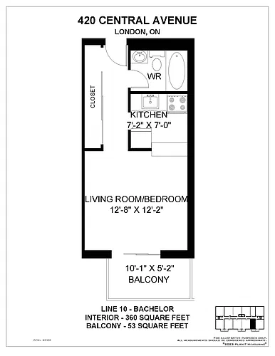 Floor plan Studio 0 Bed 1 Bath