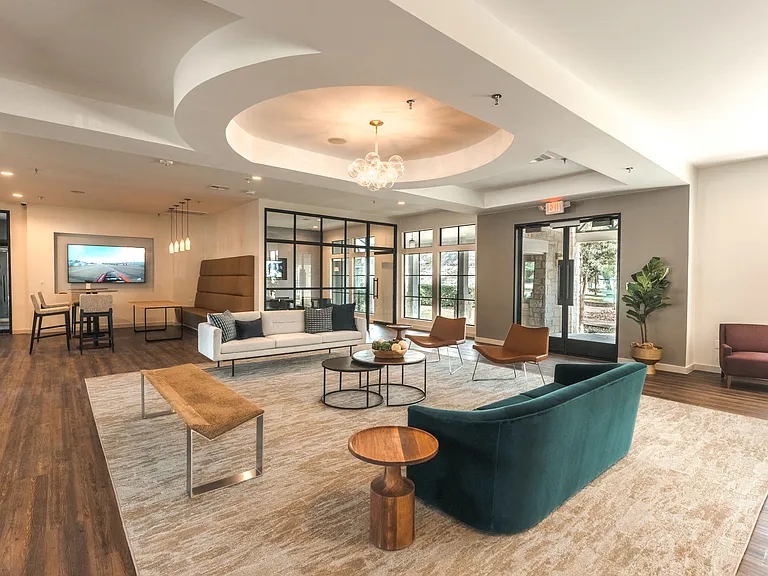 Clubroom sitting area with couches