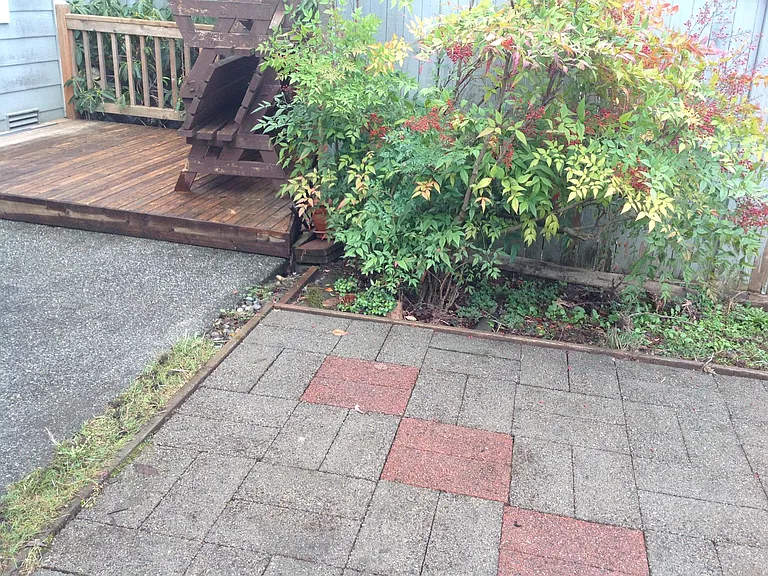 wooden deck for picnic table