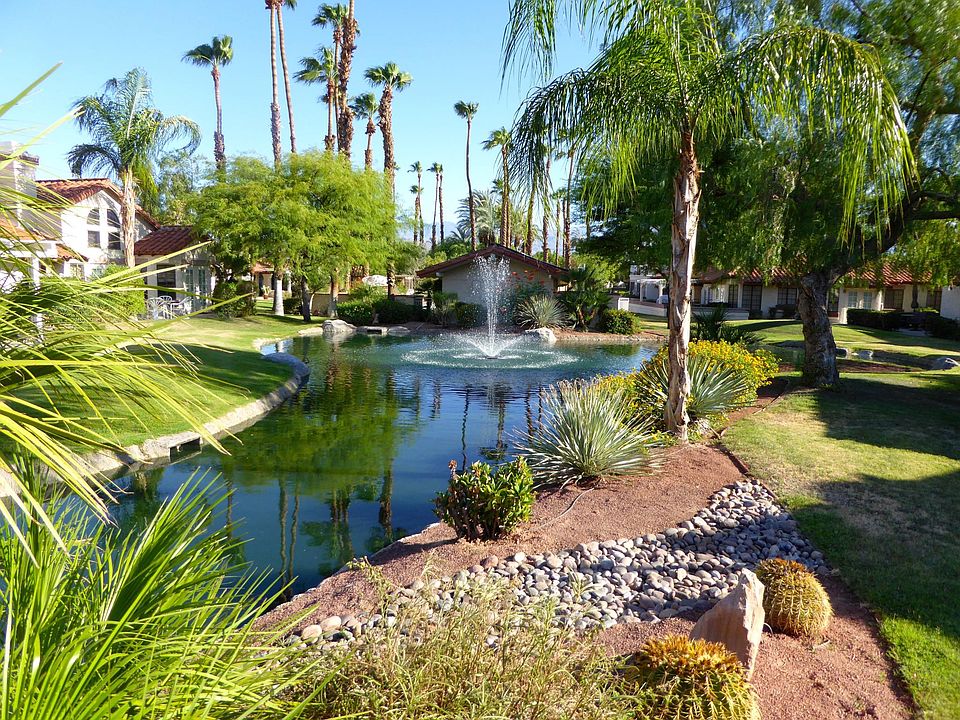 Stream and waterfall view in rear patio