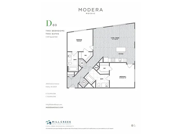 Floor plan D03 - Two Bedroom Two Bath