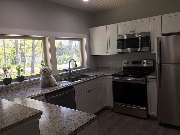 Kitchen with water views
