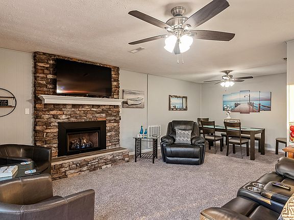 Living room and dining area