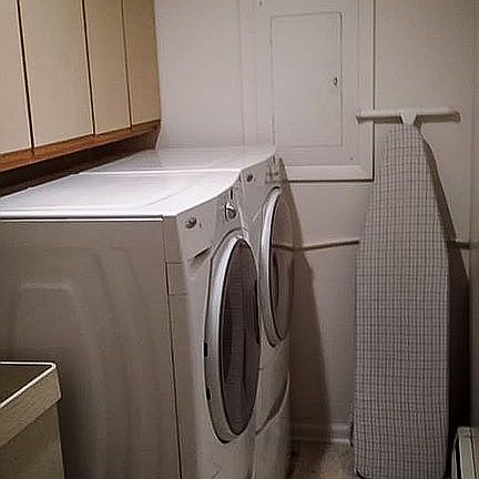 Laundry room with sink basin