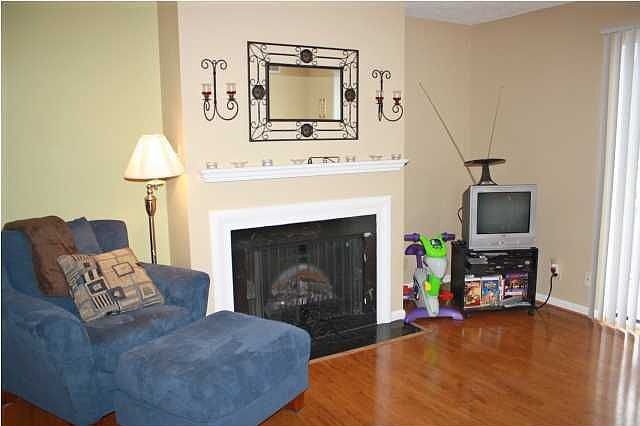 Living room with fireplace
