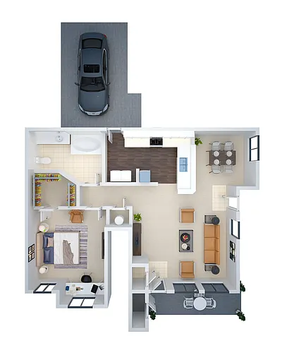 Floor plan 1 BED/GARAGE (cma2g)