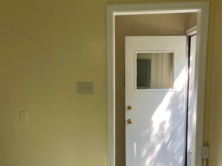 Foyer and landing opens up to a sunny backyard completely fenced and perfect for those wanting to reconnect with nature.