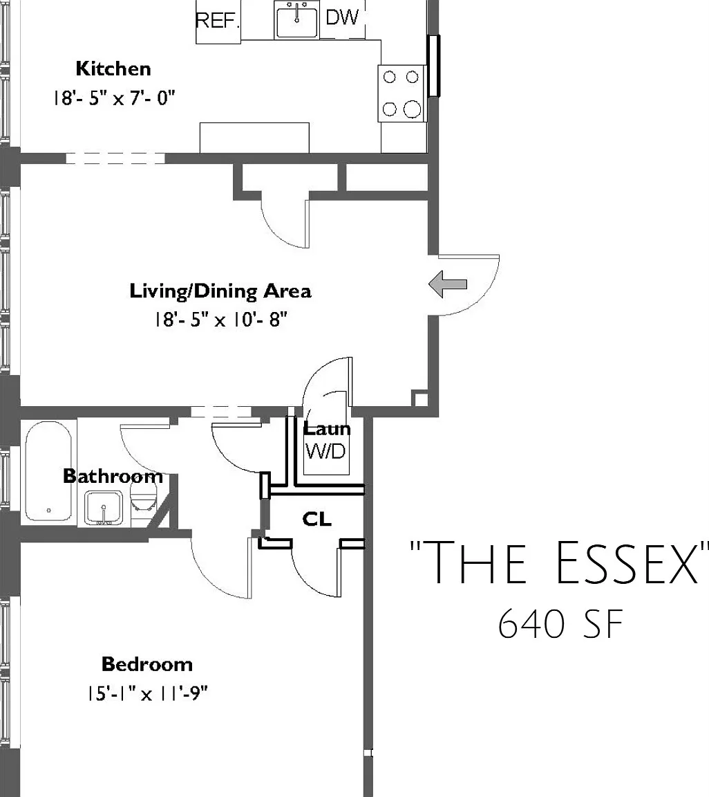 1 bed, 639 sqft, $2,300 — Photo 3