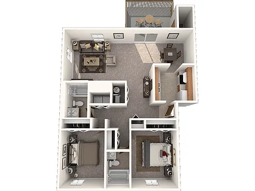 Floor plan Two Bedroom Apartment Large