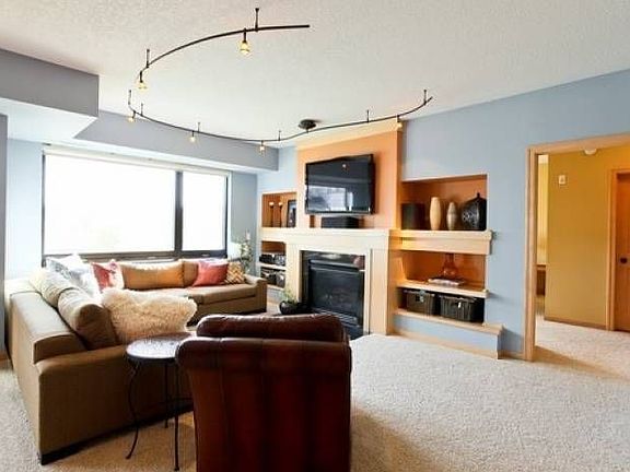 Living room with fireplac