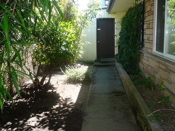 Private walkway with garden space