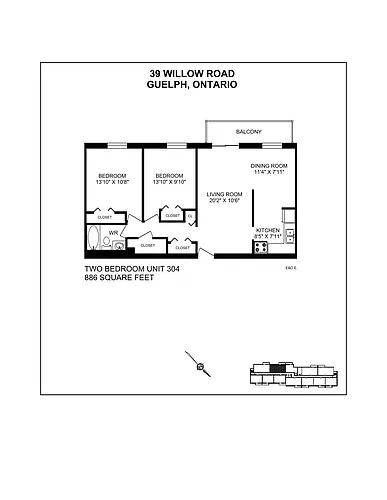 Floor plan 2 Bedroom