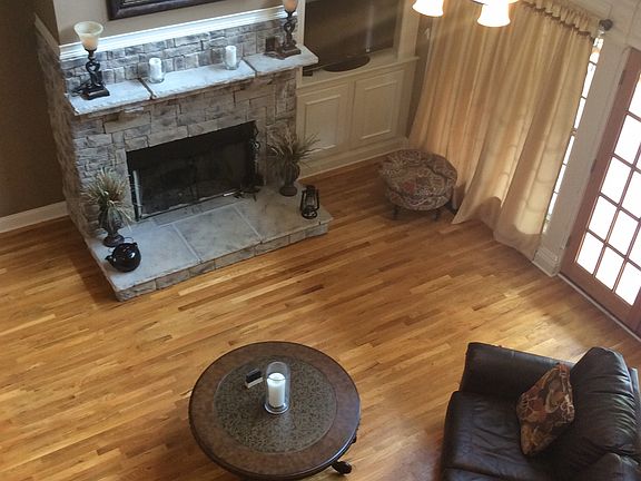 Stone fireplace