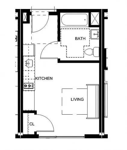 Floor plan Studio S1.A