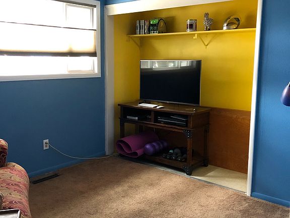 bedroom set as TV room